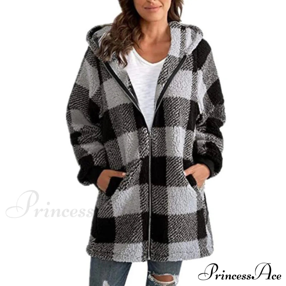 Casual Plaid Coat Gray best Best Sellings cardigan cardigans clothes Plus Size Sale tops Topseller