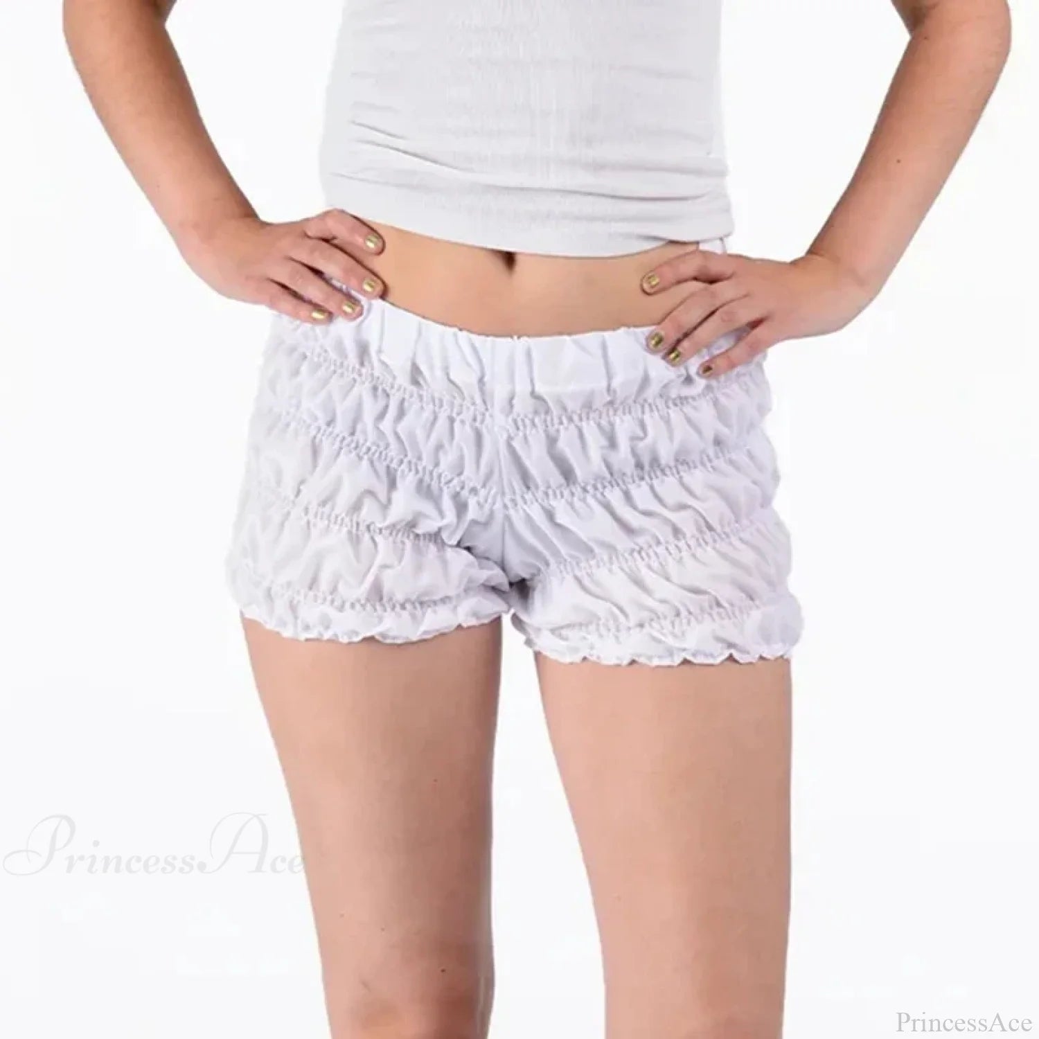 Plaid Frill Tiered Low-Rise Short white / S short-250223