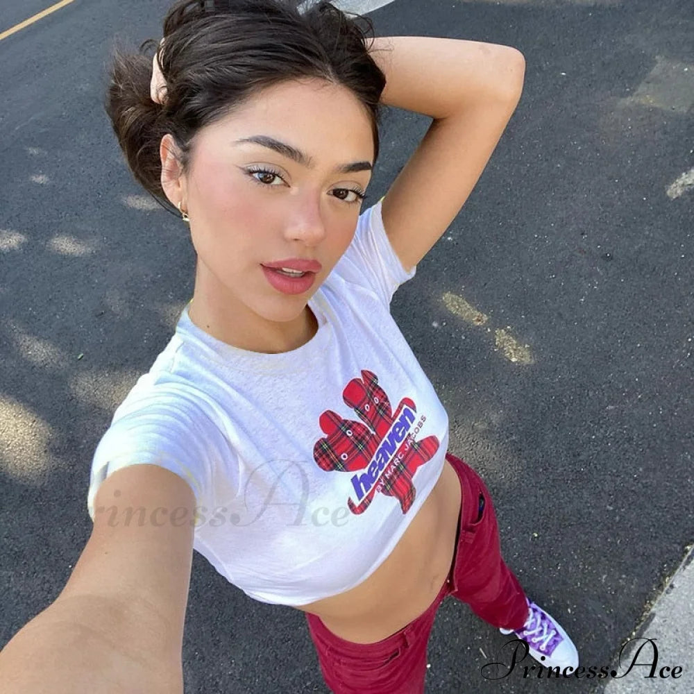 Plaid Graphic Stylish Baby Tee Top