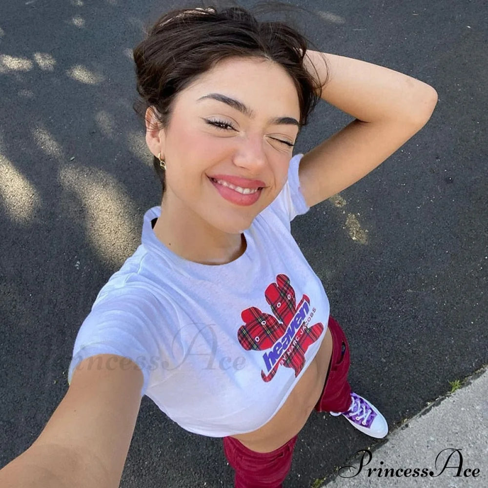 Plaid Graphic Stylish Baby Tee Top