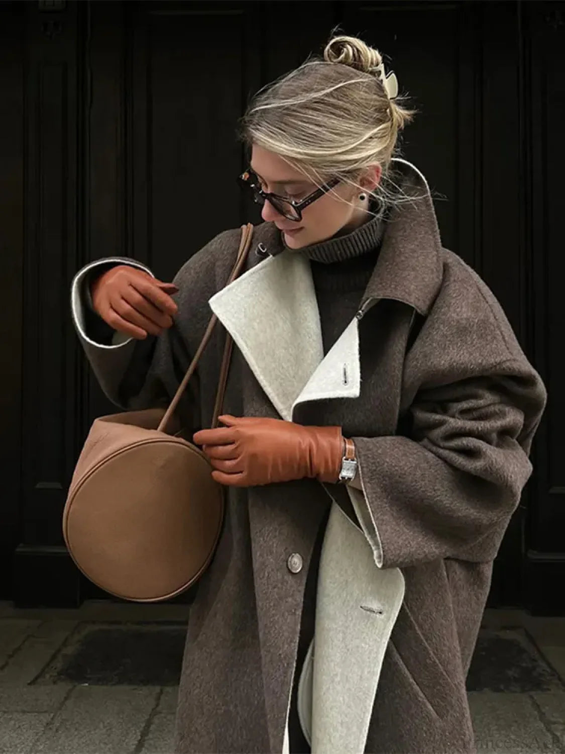 Plaid Pattern Casual Turn-Down Overcoat