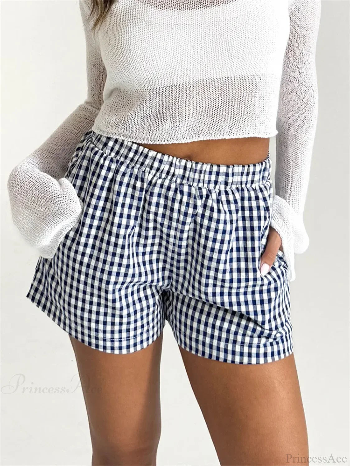 Plaid Pocket Lounge Short blue / S short-250223