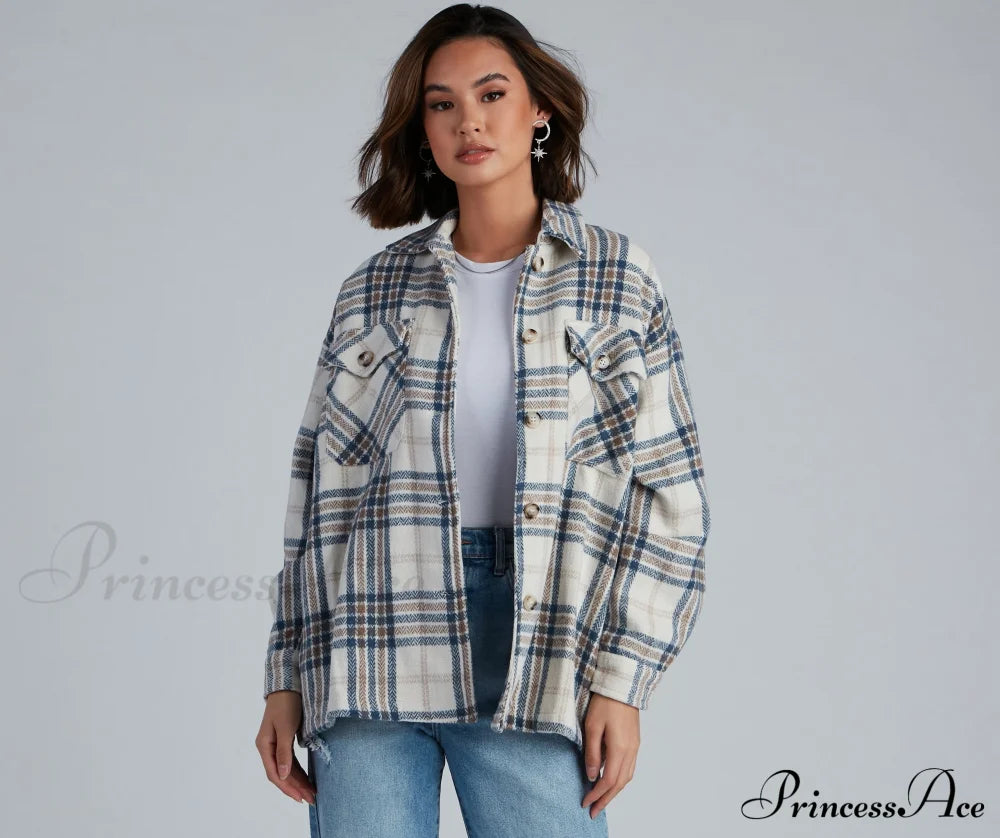 Plaid Shacket - Chill Out Beige / S Casual Woven Jackets