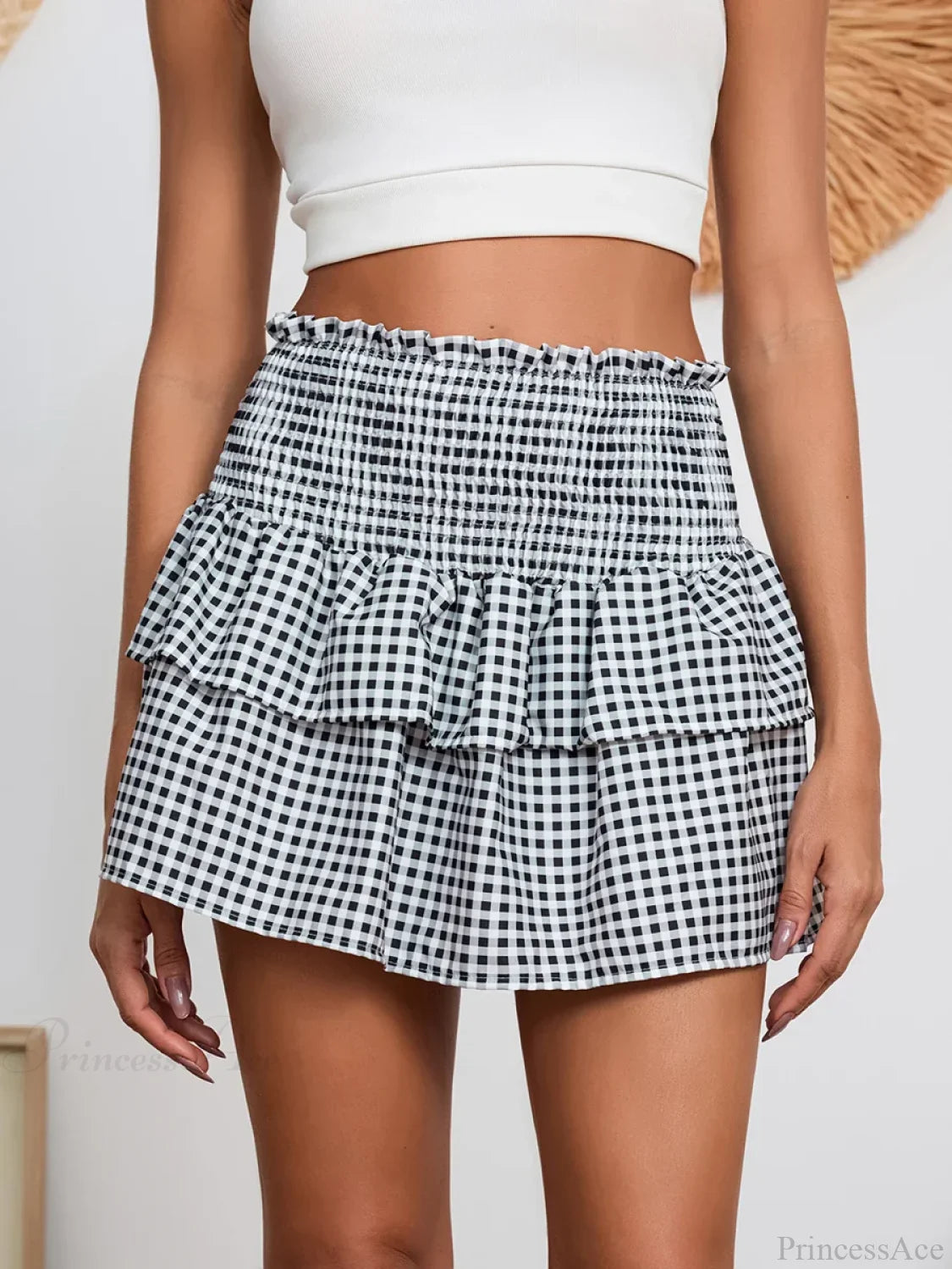 Plaid Vintage Sweet Waist Skirt skirts-250223