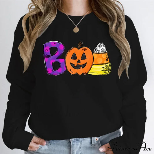 Playful Spooky Festive Pumpkin Graphic Cozy Hoodie Black / Xs Sweatshirts & Hoodies-L