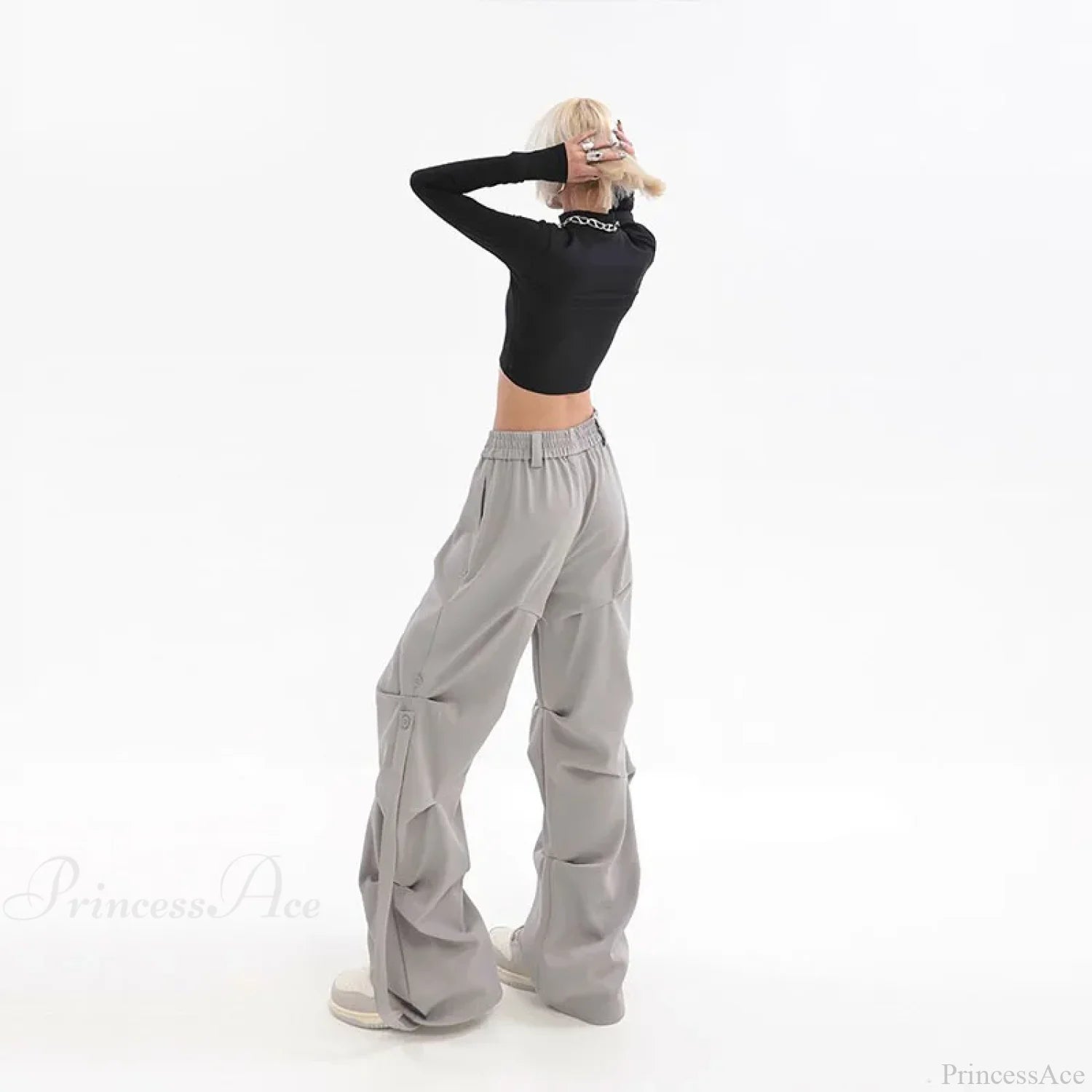 Pleated Cargo Streetwear Wide Pants