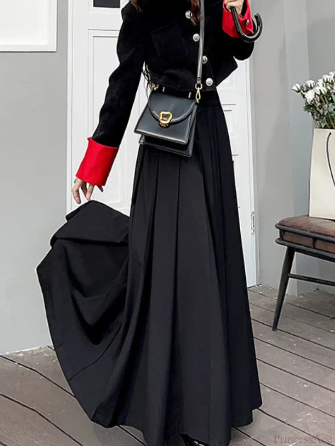Pleated Floor Length Classic Skirt