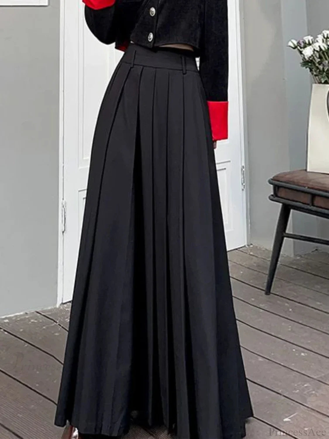 Pleated Floor Length Classic Skirt