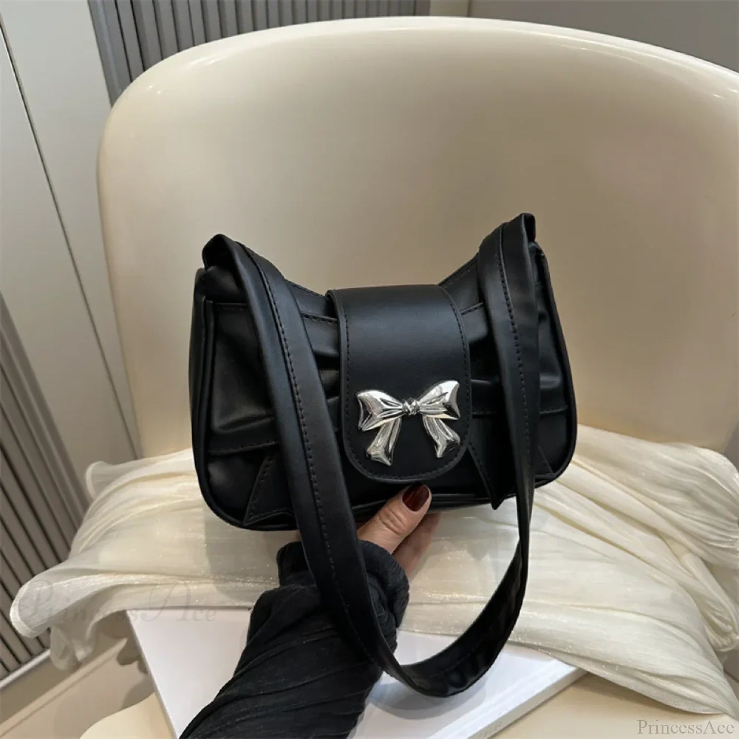 Pleated Korean Bow Shoulder Bag for Women shoulder-250126