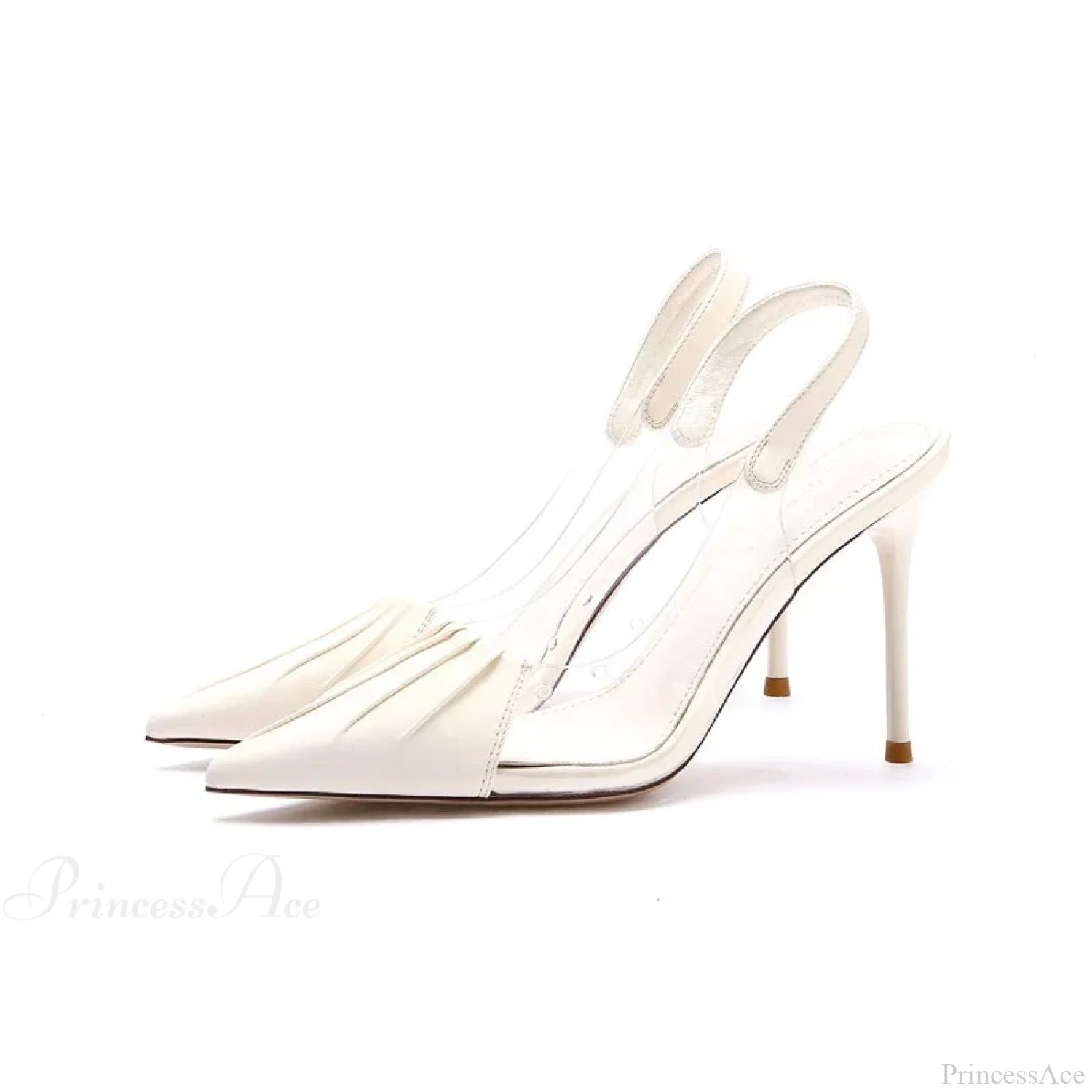 Pleated Pointed Thin Heeled Shoes Summer Sexy Back Empty Shallow Mouth High Heel