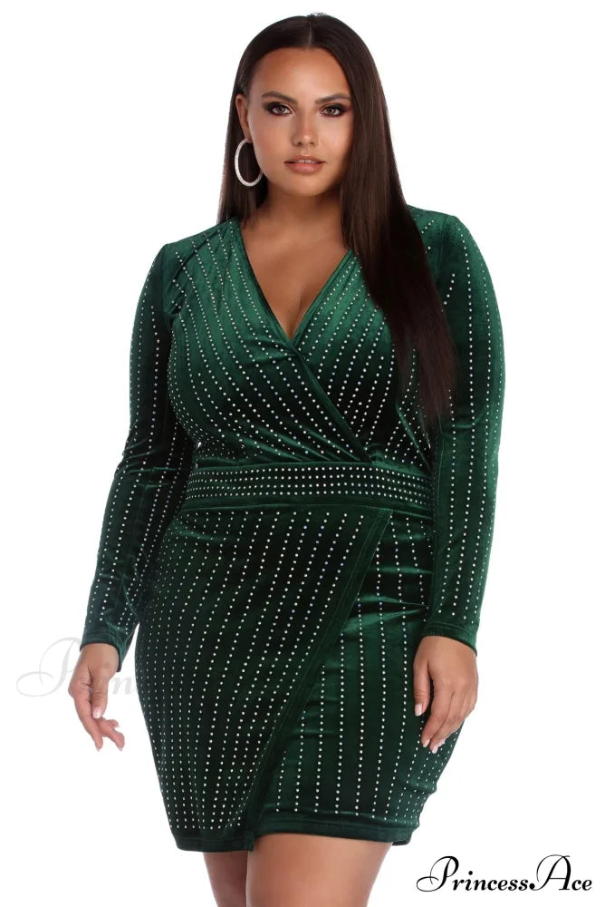 Plus Cassie Velvet Wrap Dress - Lady Occasions