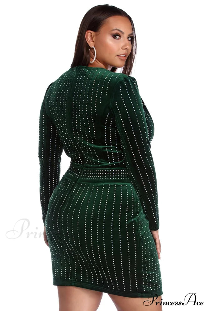 Plus Cassie Stylish Velvet Wrap Dress Plus S.o. Short