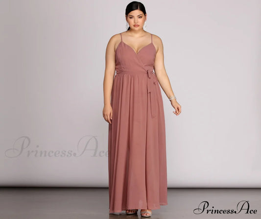 Plus Helena Formal Sleeveless Chiffon Dress - Lady Occasions