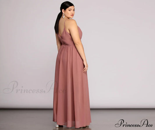 Plus Helena Formal Charming Sleeveless Chiffon Dress Plus S.o. Long