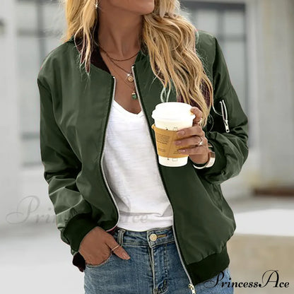 Plus Size Retro Solid Stylish Trendy Elegant Fashionable Versatile Classic Jacket Green / S