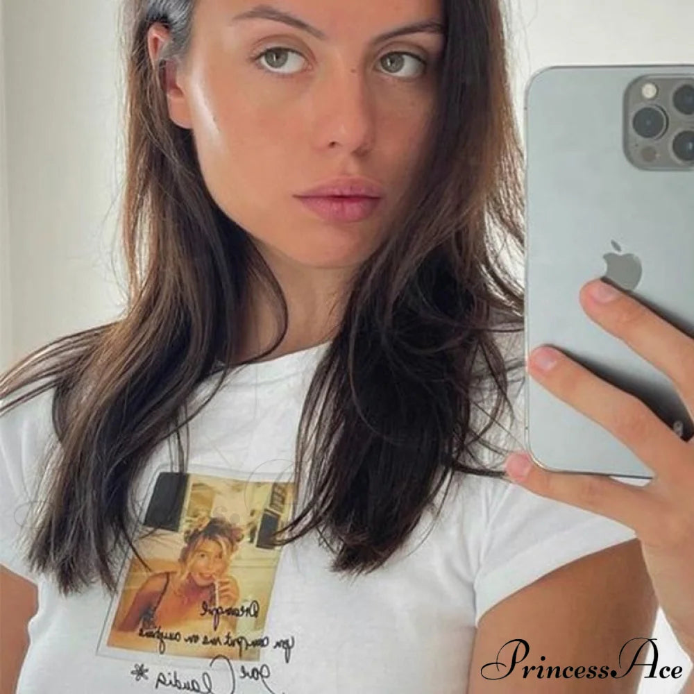 Polaroid Graphic Stylish White Tee