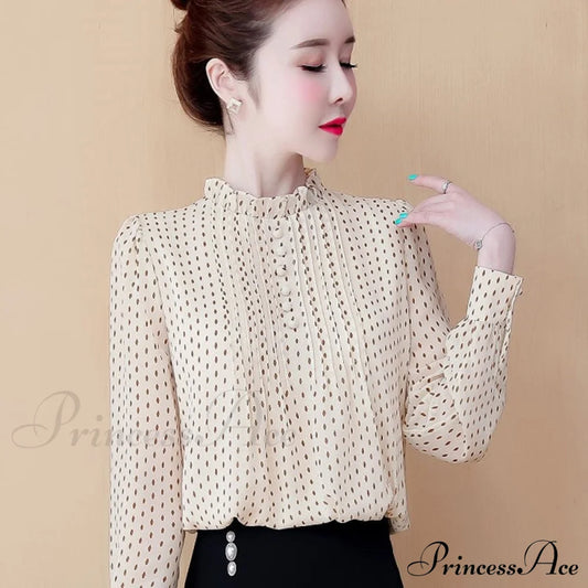 Polka Blouse Spring With Women’s Chiffon Dot Autumn Print