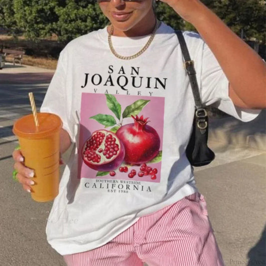 Pomegranate Cottagecore Fruit T-shirt WHITE / S t-shirt-250223