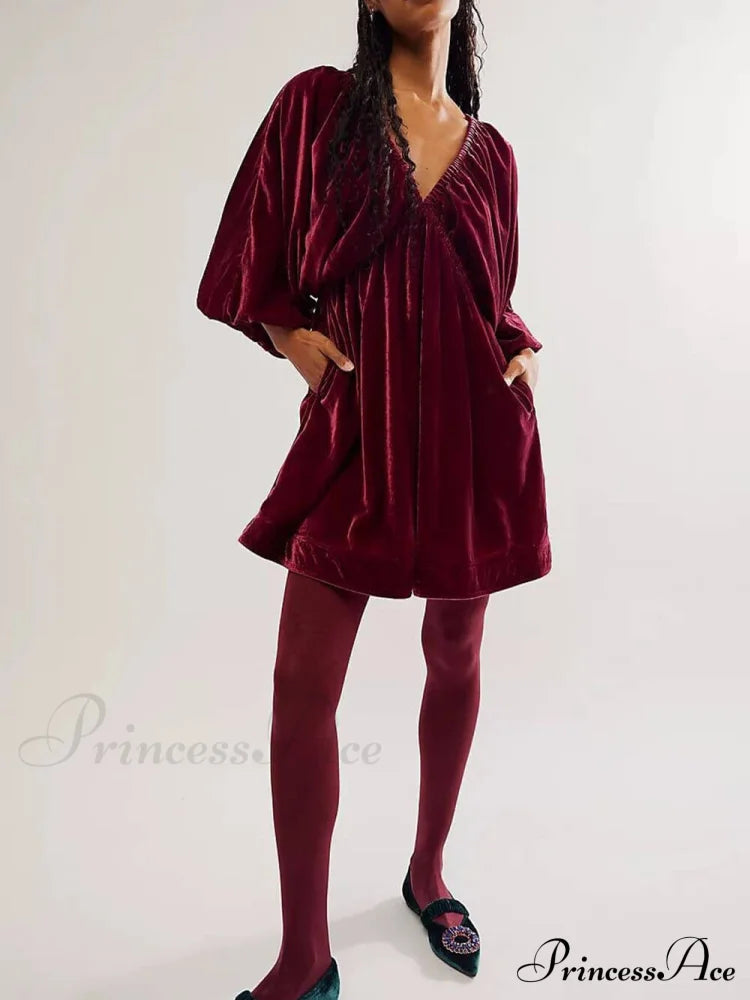 Portia Velvet Stylish Mini Dress