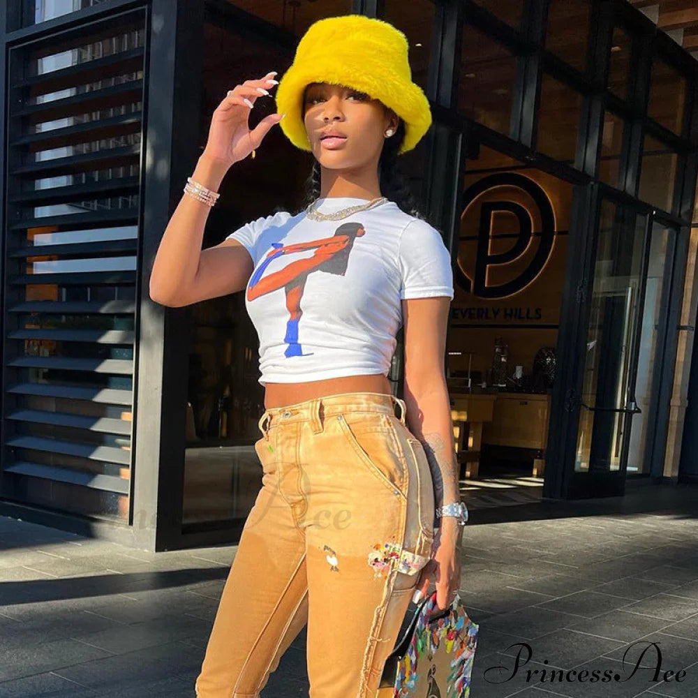 Portrait Printed Stylish Graphic Top L Shirts & Tops