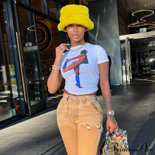 Portrait Printed Stylish Graphic Top M Shirts & Tops