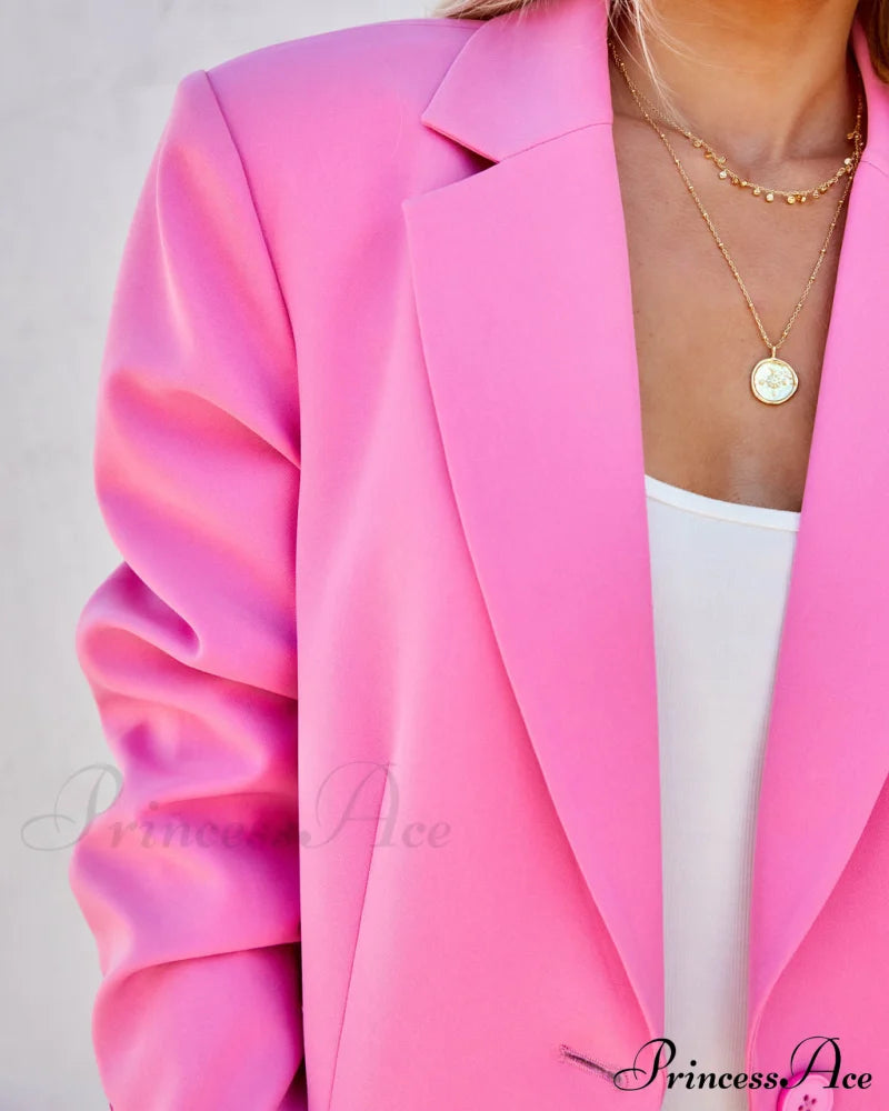 Preorder - Aria Blazer With Pockets Pink Coats-L