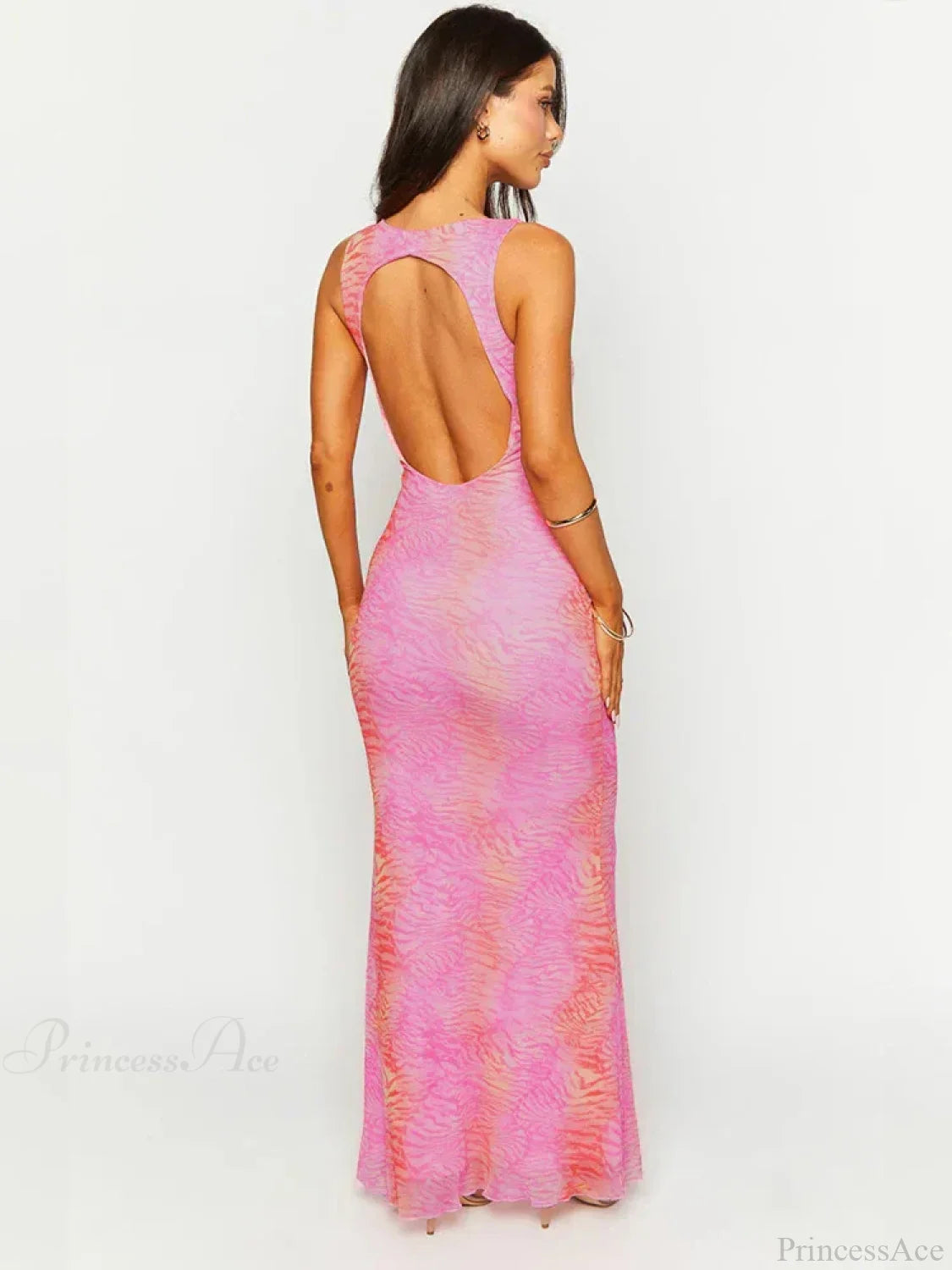 Print Elegant Maxi Vacation Dress vacationdress-250223