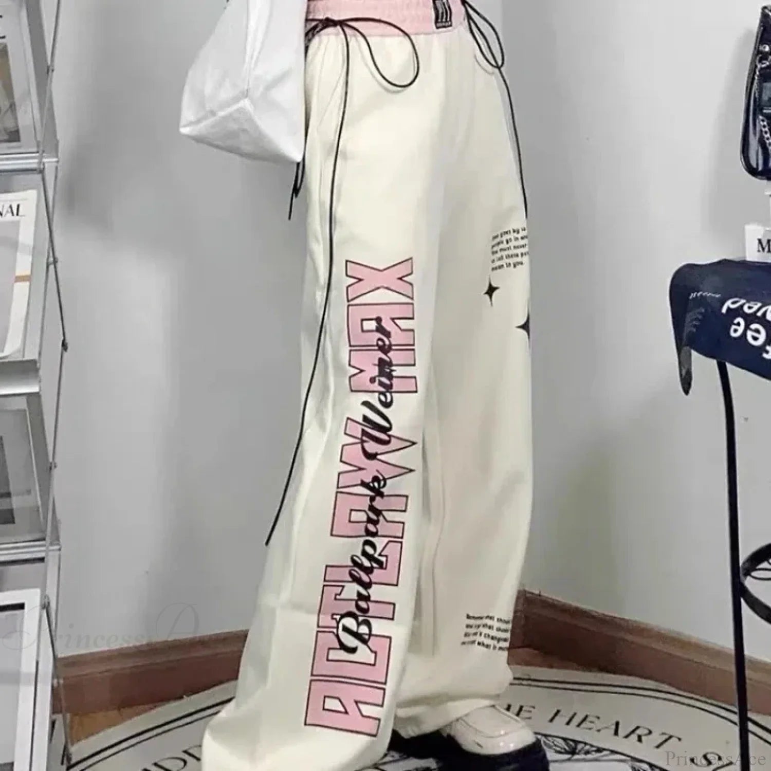 Print Letter Casual Straight Pants