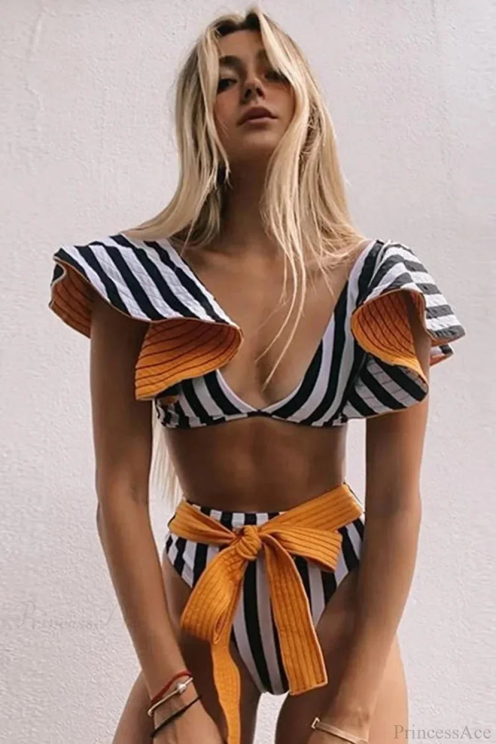 Print Push Up High Waist Bikini Set black2 / S