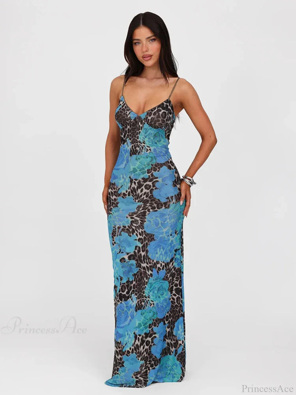 Print Slim Bodycon Maxi Vacation Dress vacationdress-250223