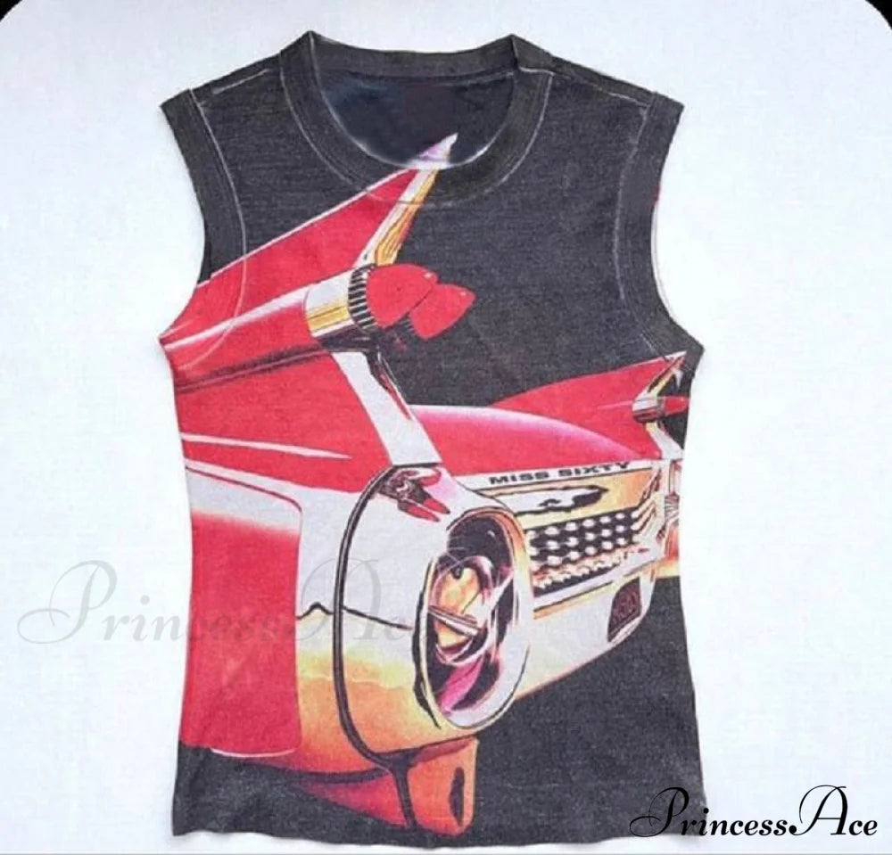 Printed Car Tank Top - Free From Label