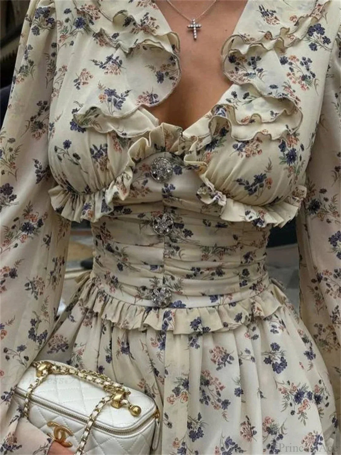 Printed Drawstring Bandage Mini Dress minidress-250223