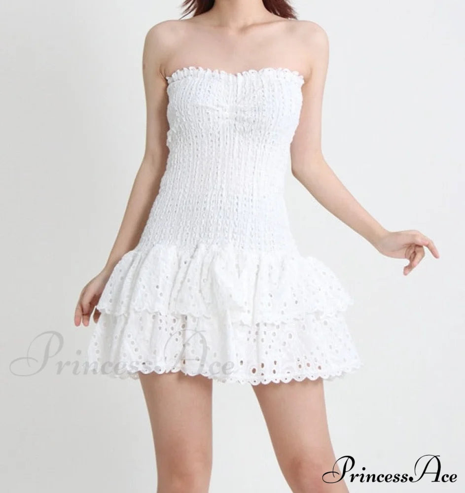 Printed Ruched Stylish Tube Mini Dress