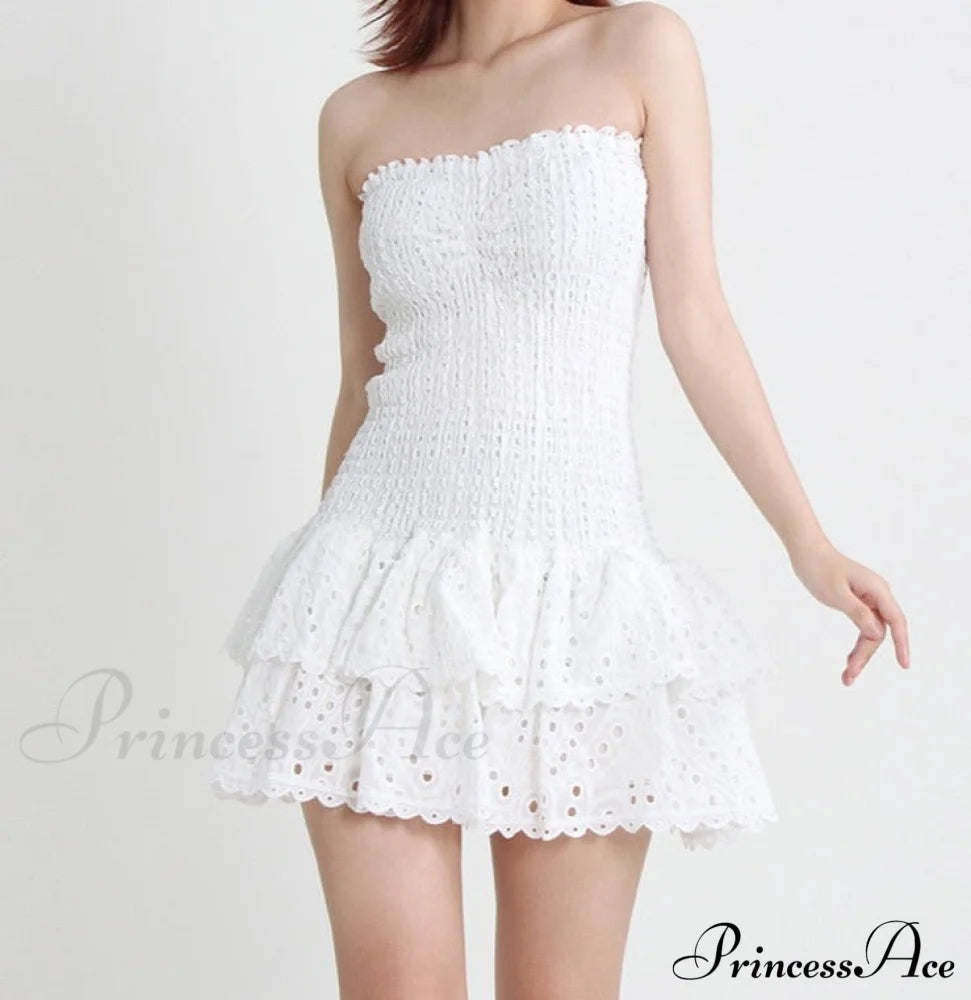 Printed Ruched Stylish Tube Mini Dress