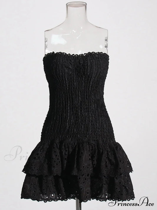 Printed Ruched Tube Mini Dress - Free From Label