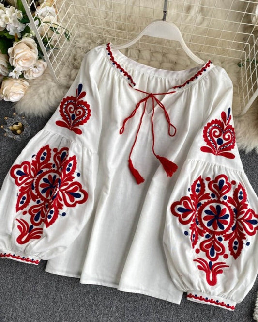 MARIA EMBROIDERED TOP