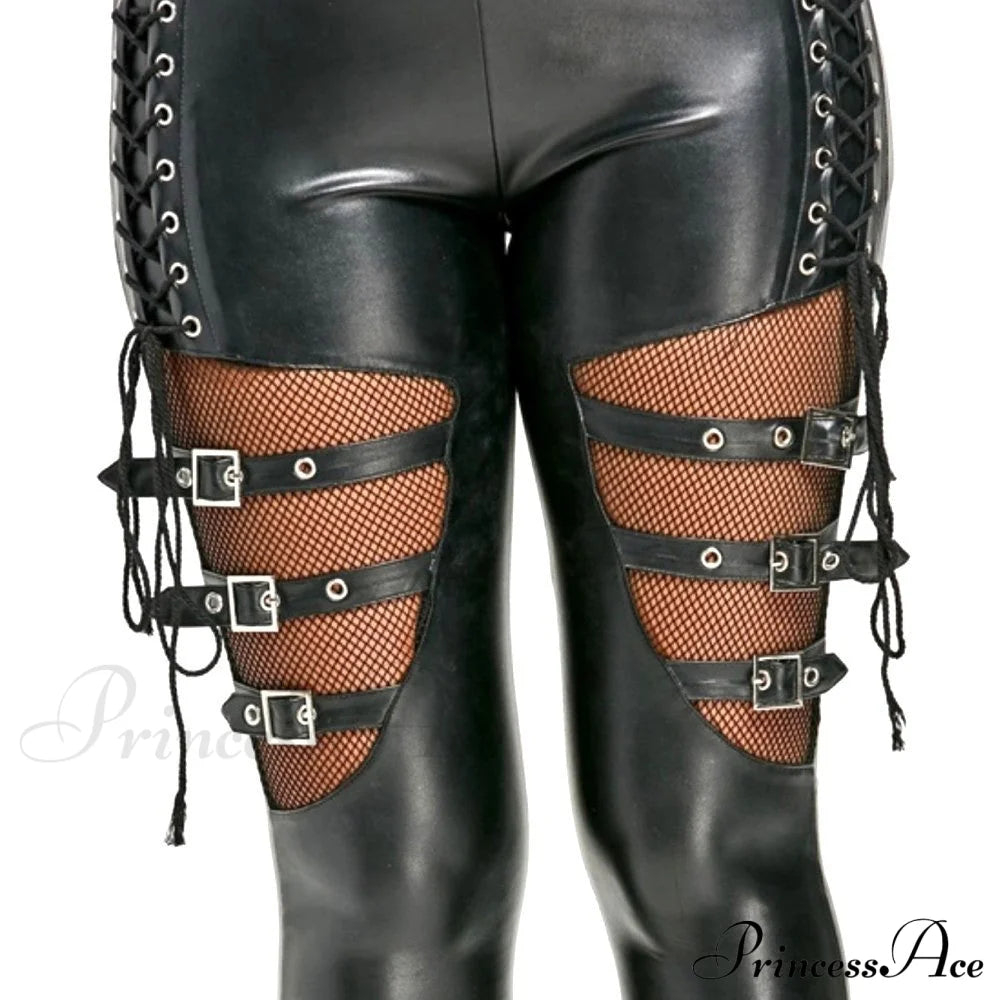 Pu Leather Skinny Slim Trouser