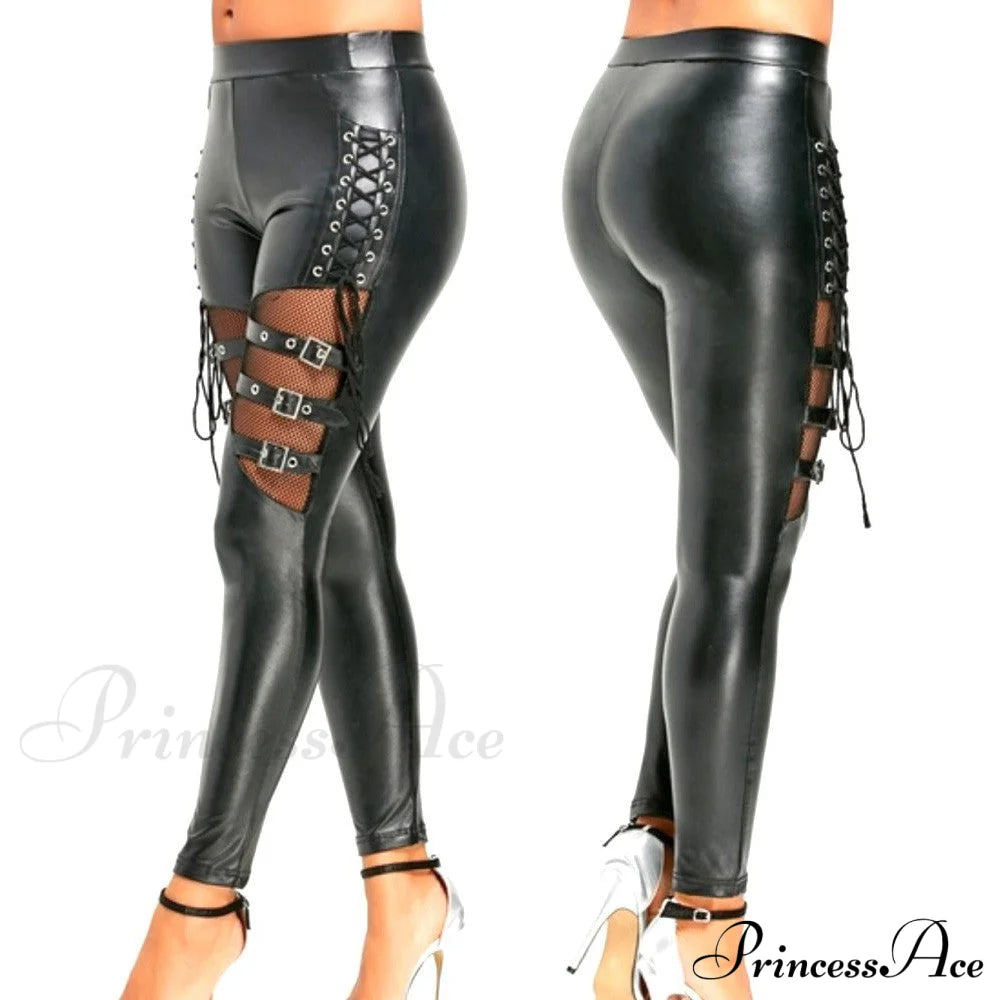 Pu Leather Skinny Slim Trouser