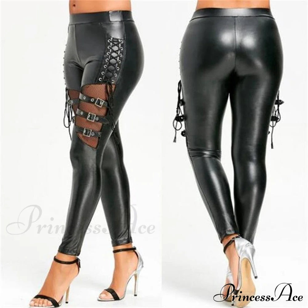 Pu Leather Skinny Slim Trouser