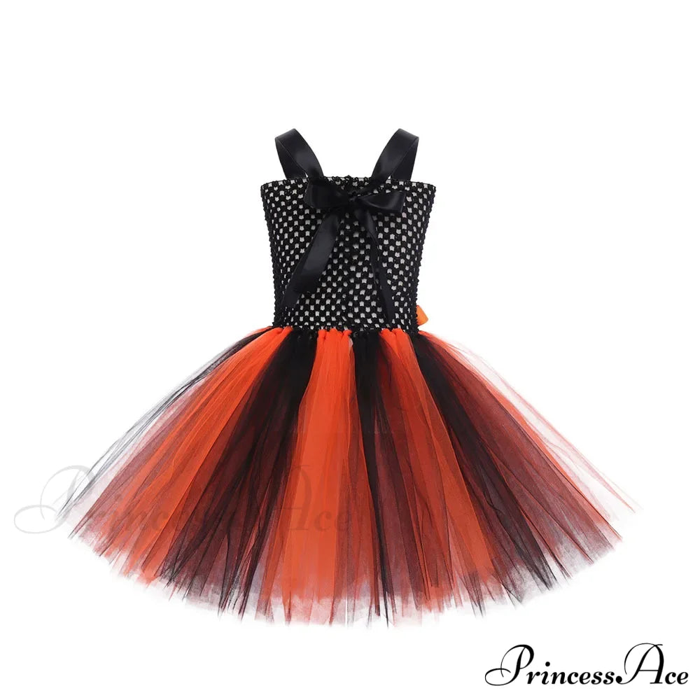 Pumpkin Woven Mesh Halloween Carnival Dance Tutu Kid Costume