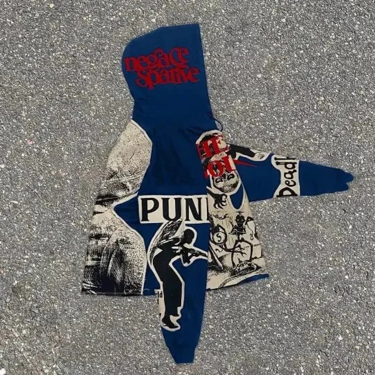 Punk Mummy Print Oversized Hoodie