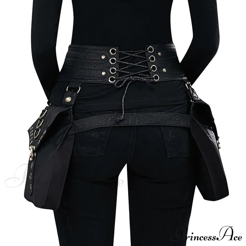 Punk Rivet Skull Retro Rock Gothic Hip Hop Leg Thigh Waist Bag Halloween