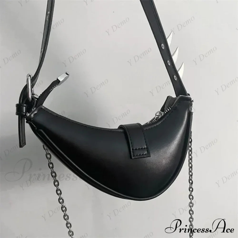 Punk Rivets Gothic Rock Metal Buckles Sparks Crossbody Shoulder Bag Halloween