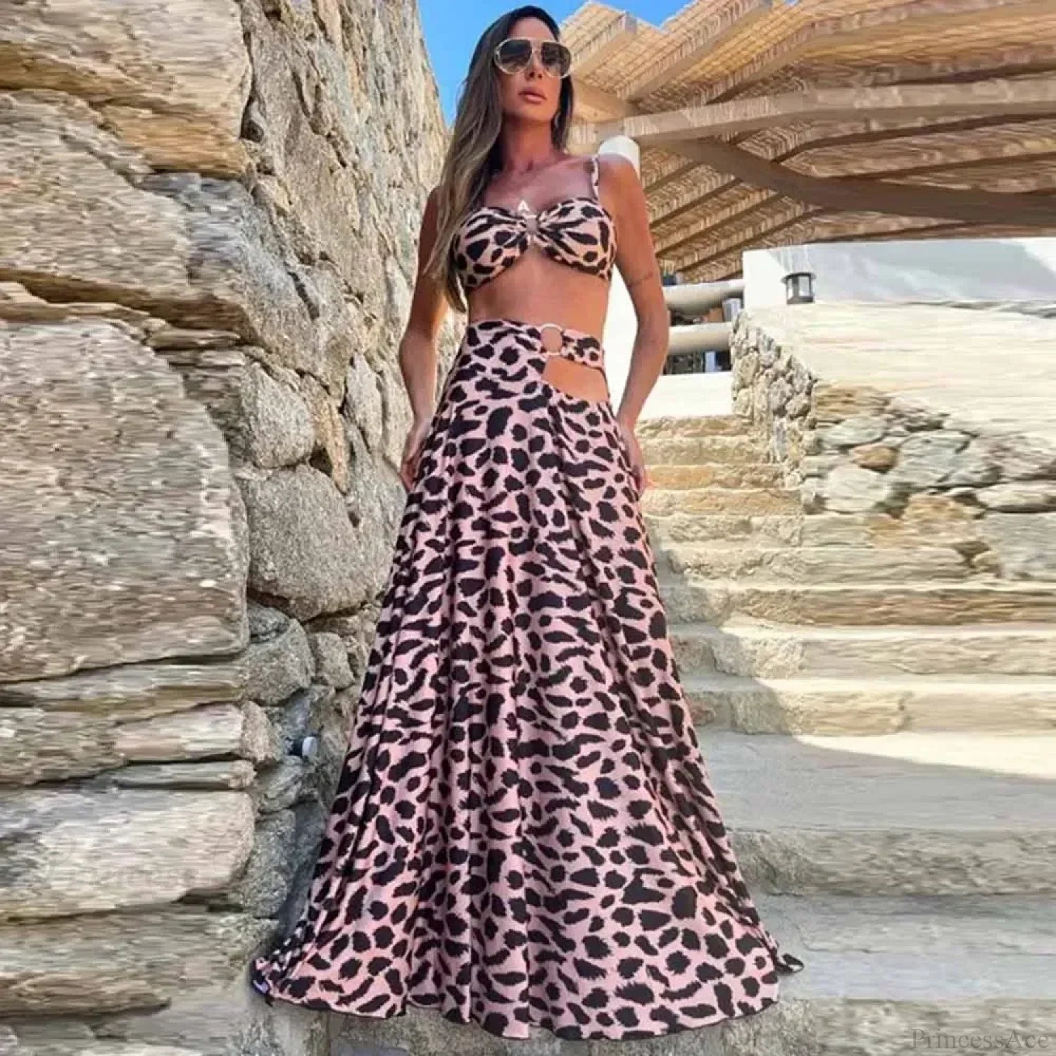 Push Up Bikini Set with Linen Three Piece Swimsuit purple / S