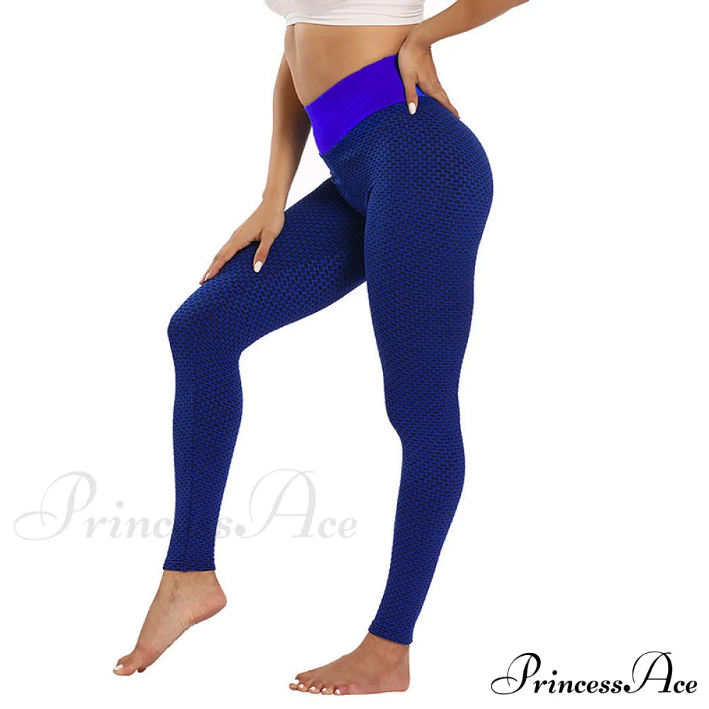 Push Up Woman Tights Workout Leggings Blue High Quality / S