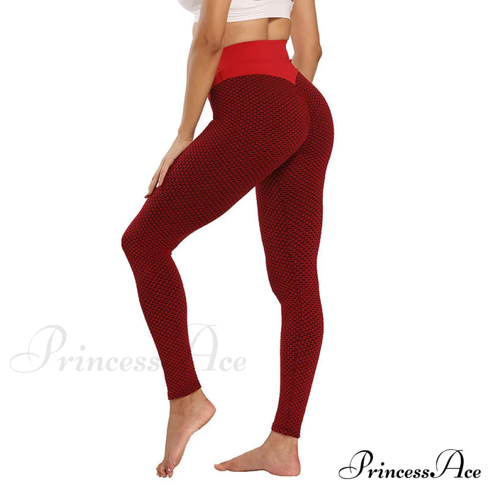 Push Up Woman Tights Workout Leggings Red High Quality / S