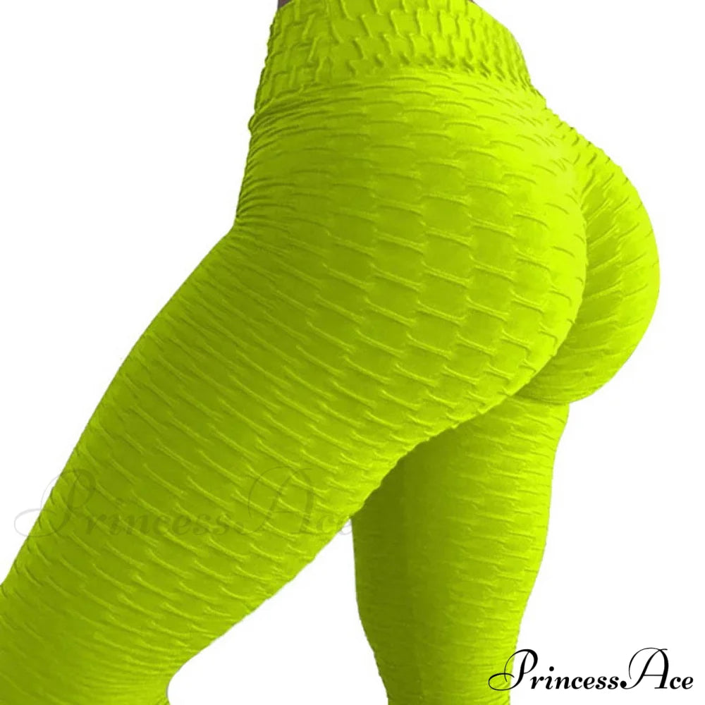 Push Up Woman Tights Workout Leggings Yellow 01 / S