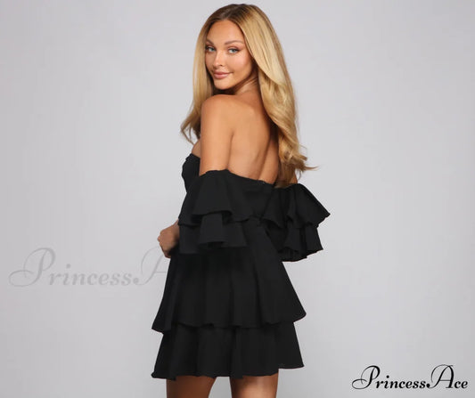 Ravishing Ruffles Stylish A-Line Mini Dress Dressy Dresses