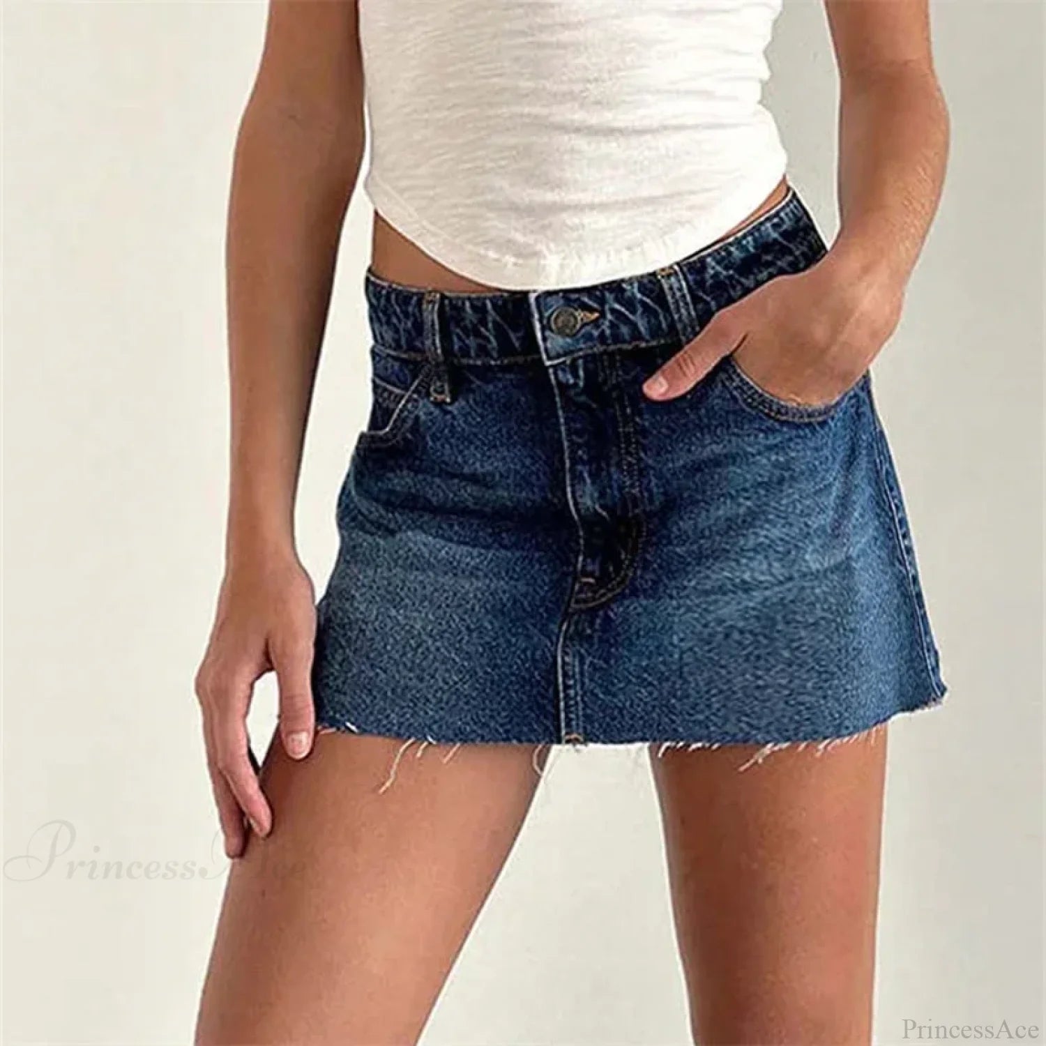Raw Edge Gradient Denim Skirt skirts-250223