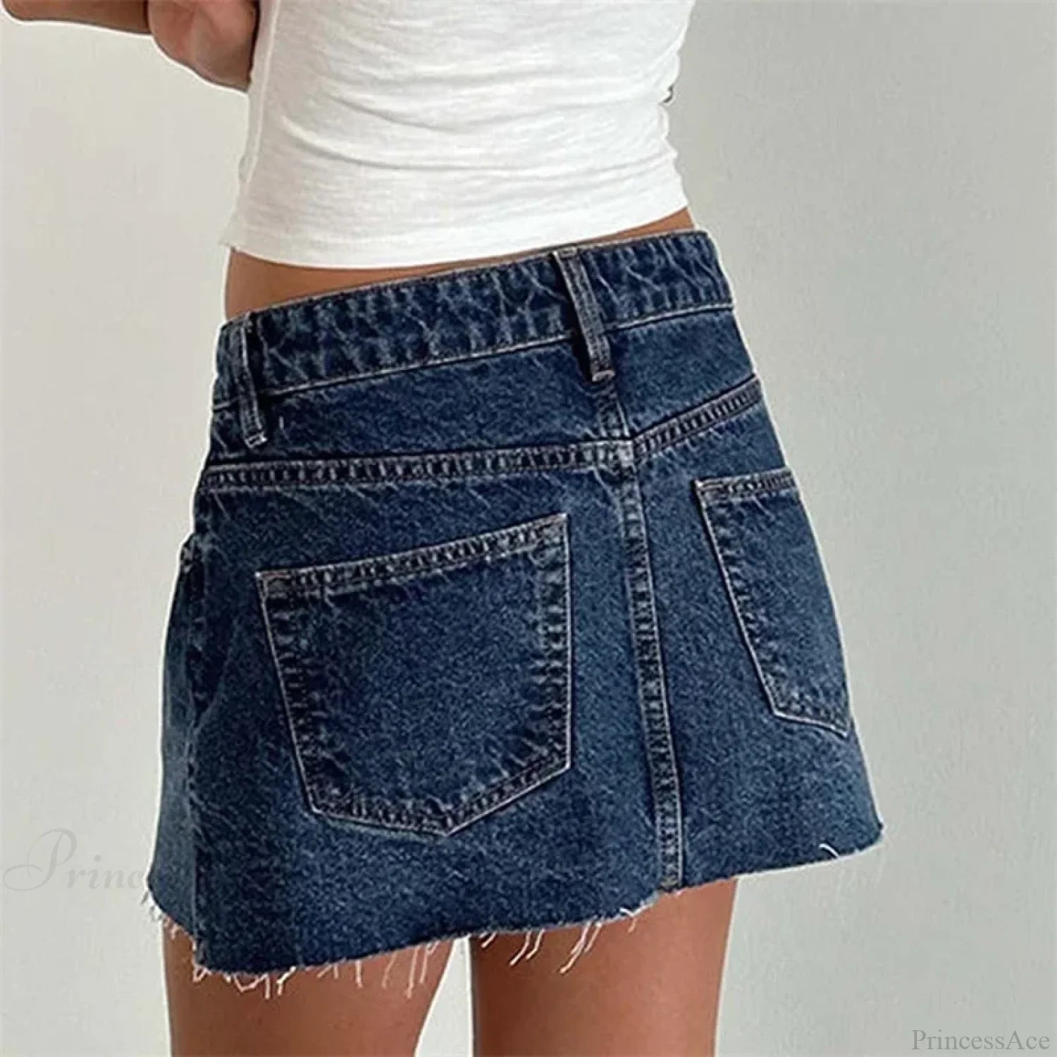 Raw Edge Gradient Denim Skirt skirts-250223